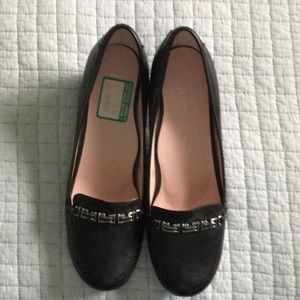 Black leather designer shoes. New !